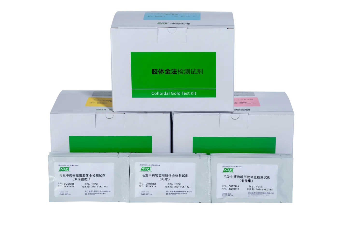 Hair colloidal-gold test kits